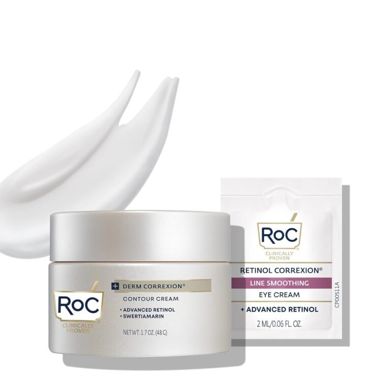 RoC Derm Correxion Neck Cream with Hyaluronic Acid and Advanced Retinol to visibly Tighten & Lift Horizontal Neck Lines, Facial Moisturiser to Contour Face, Neck + Jaw, (1.7 oz) with Retinol Packette 61pfiitrp4l. Sl1500 .jpg