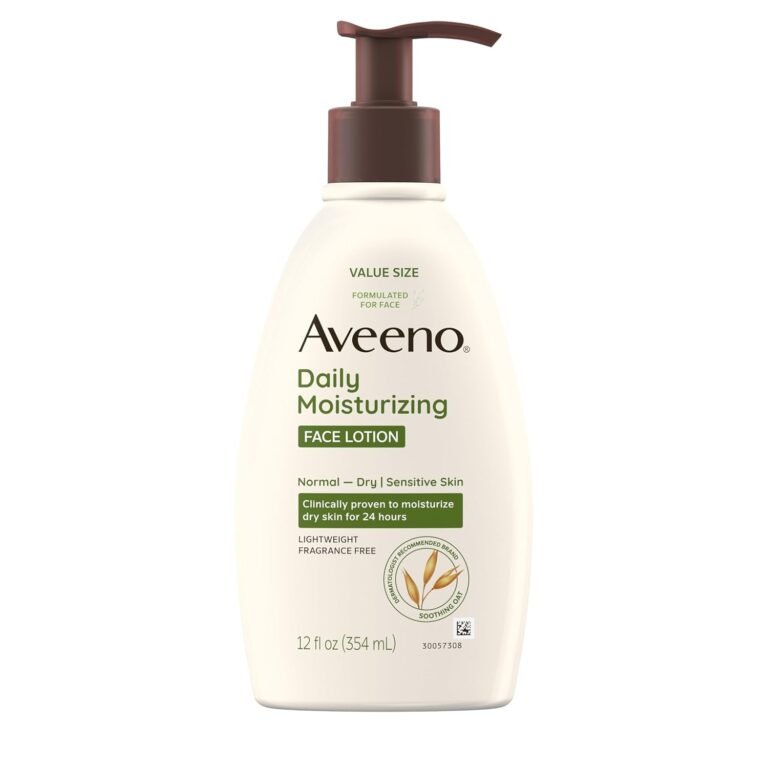 Aveeno Daily Moisturizing Face Lotion with Soothing Prebiotic Oat, Gentle Lotion Nourishes Normal to Dry Skin With Moisture, Facial Lotion for Sensitive Skin, Fragrance-Free, 12 fl. oz 61tiihudrxl. Sl1500 .jpg