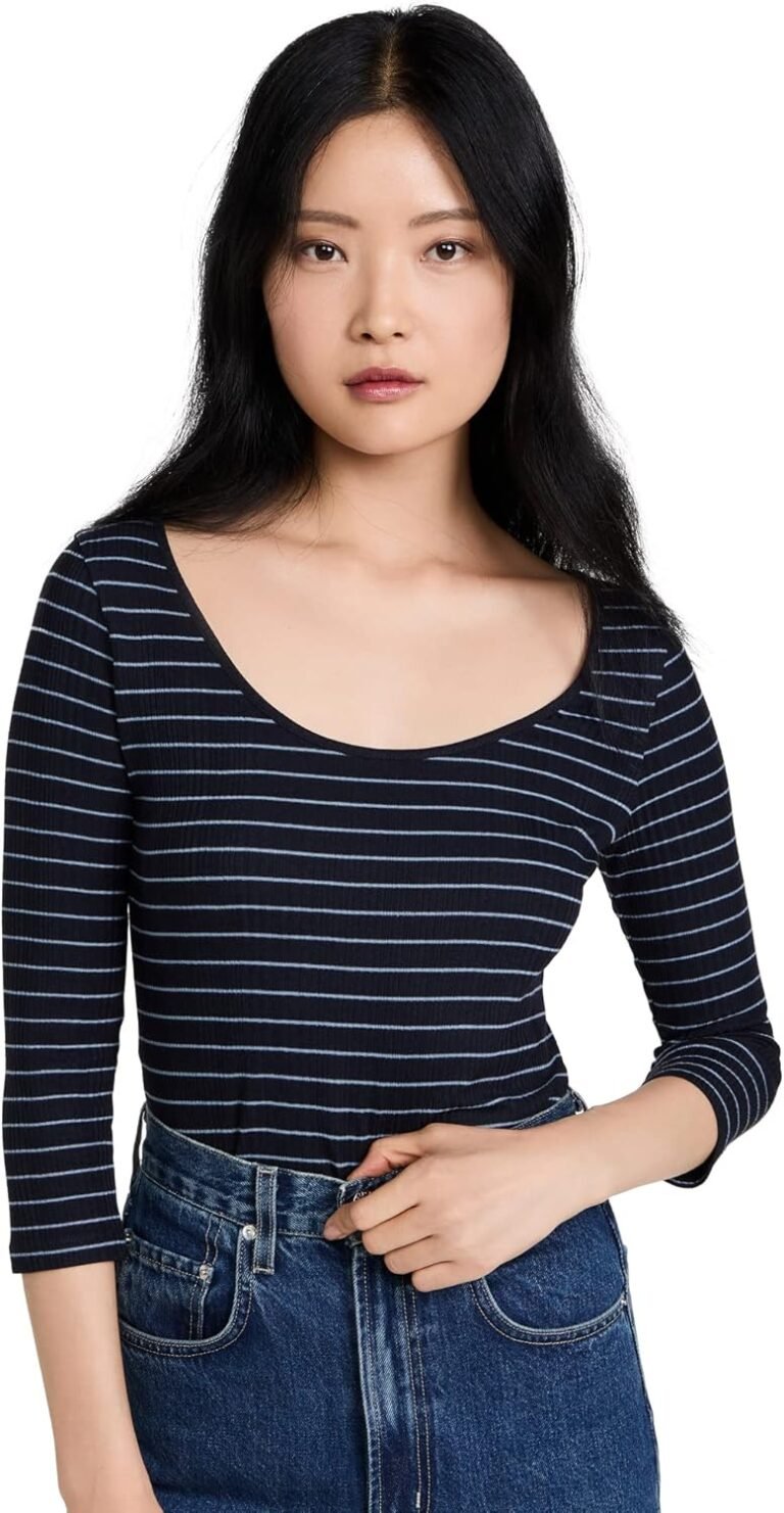 Vince Women's Striped Rib Long Sleeve Tee 71detex6ml. Ac Sl1500 .jpg