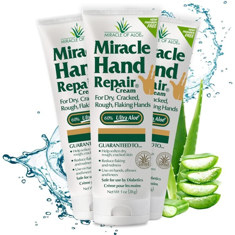 Miracle of Aloe Miracle Hand Repair Cream 1 oz Healing Aloe Vera Lotion for Dry, Cracked Hands with 60% Ultra Aloe Gel – Moisturizes, Softens, and Repairs – Non-Greasy (3-Pack) 81grpbf7url. Sl1500 .jpg