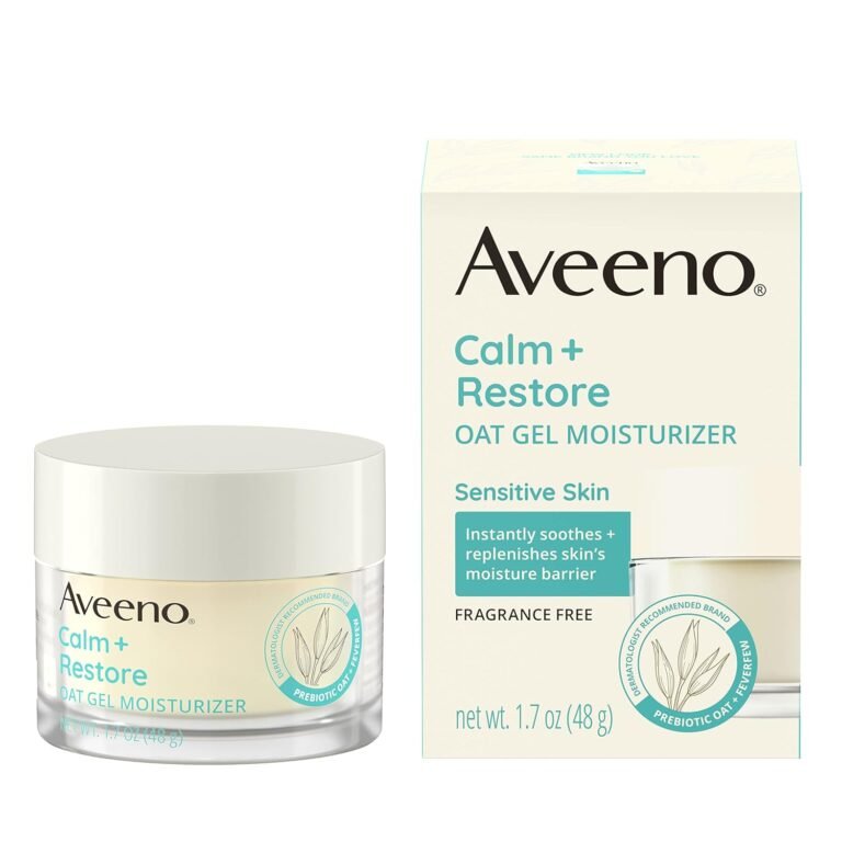 Aveeno Calm + Restore Oat Gel Facial Moisturizer for Sensitive Skin, Fast-Absorbing, Soothing Lightweight Gel Cream with Prebiotic Oat & Feverfew, Fragrance-Free & Hypoallergenic, 1.7 oz 71v2eh8jyl. Sl1500 .jpg
